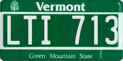 VT license plate LTI713