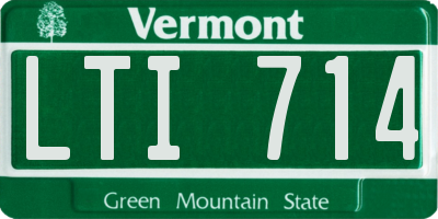 VT license plate LTI714
