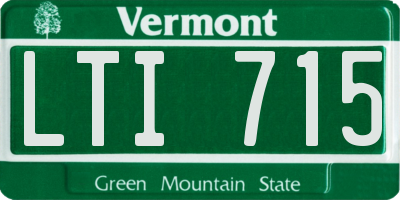 VT license plate LTI715