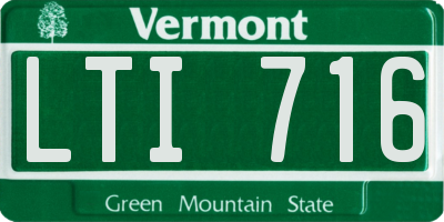 VT license plate LTI716