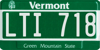 VT license plate LTI718