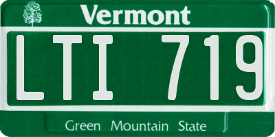 VT license plate LTI719