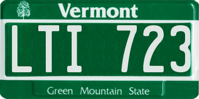 VT license plate LTI723