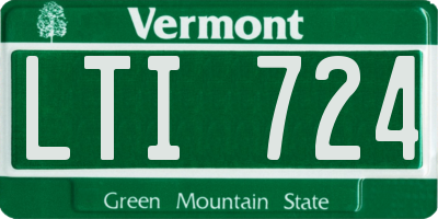 VT license plate LTI724