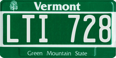 VT license plate LTI728