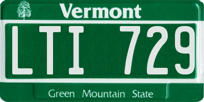 VT license plate LTI729