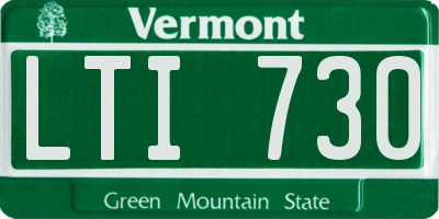 VT license plate LTI730