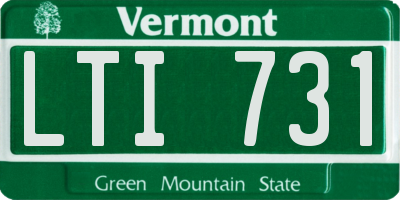 VT license plate LTI731