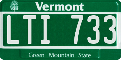 VT license plate LTI733