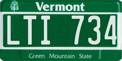 VT license plate LTI734