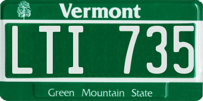 VT license plate LTI735