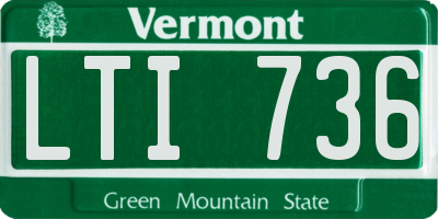 VT license plate LTI736