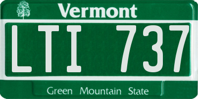 VT license plate LTI737