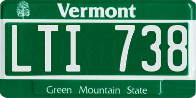 VT license plate LTI738