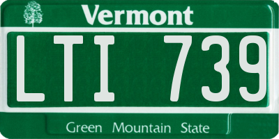 VT license plate LTI739
