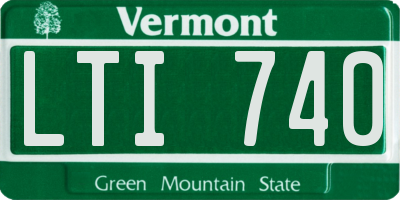 VT license plate LTI740