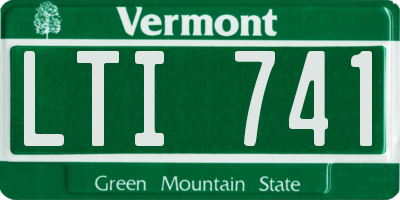 VT license plate LTI741