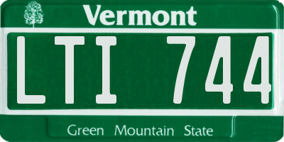 VT license plate LTI744