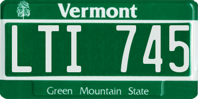 VT license plate LTI745