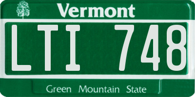 VT license plate LTI748