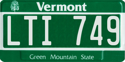 VT license plate LTI749