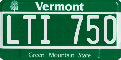VT license plate LTI750