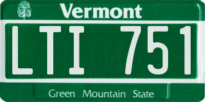 VT license plate LTI751