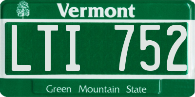 VT license plate LTI752