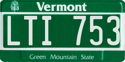 VT license plate LTI753