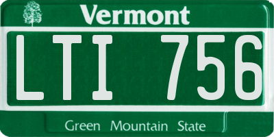 VT license plate LTI756