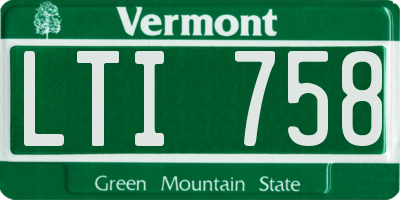 VT license plate LTI758
