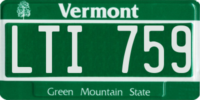 VT license plate LTI759