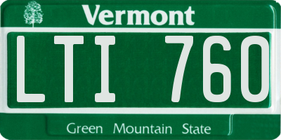 VT license plate LTI760