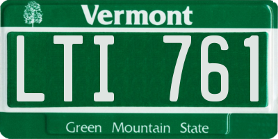 VT license plate LTI761