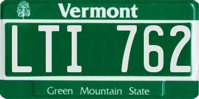 VT license plate LTI762