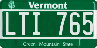 VT license plate LTI765