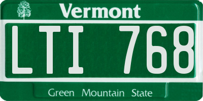 VT license plate LTI768