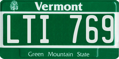 VT license plate LTI769
