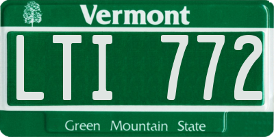 VT license plate LTI772