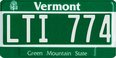 VT license plate LTI774