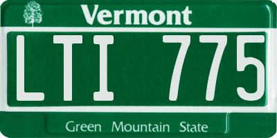 VT license plate LTI775