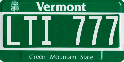 VT license plate LTI777