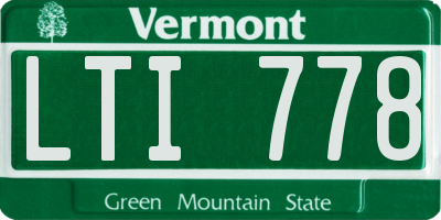 VT license plate LTI778