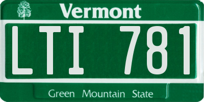VT license plate LTI781