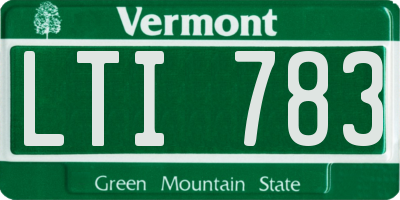 VT license plate LTI783