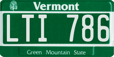 VT license plate LTI786