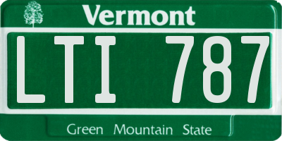 VT license plate LTI787