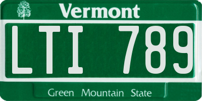 VT license plate LTI789
