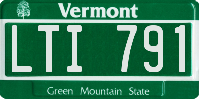 VT license plate LTI791
