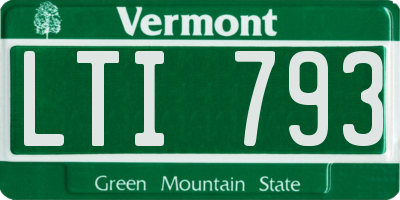 VT license plate LTI793